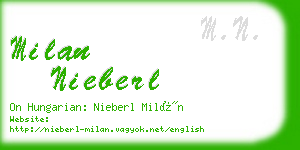 milan nieberl business card